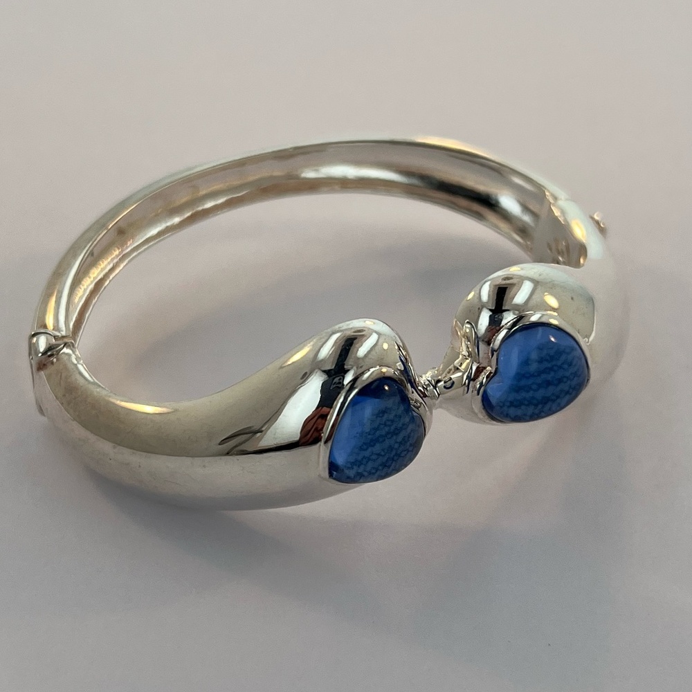 Denimite Collection Sterling Silver Solid Hinged Bangle